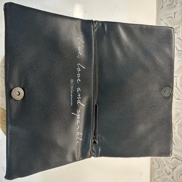 BCBGeneration Textured Beaded Black Clutch Y2K 2000s - Picture 5 of 8